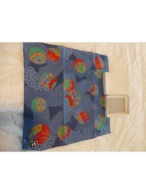 Vintage Japanese Indigo Blue Cotton Handkerchief Furoshiki Scarf Box Japan K3